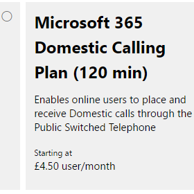 Microsoft 365 Domestic Calling Plan